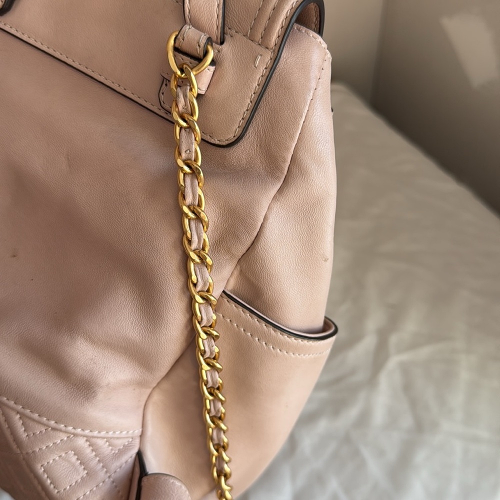 TORY BURCH Fleming Backpack Front Zip Pocket SHELL PINK - Picture 7 of 8